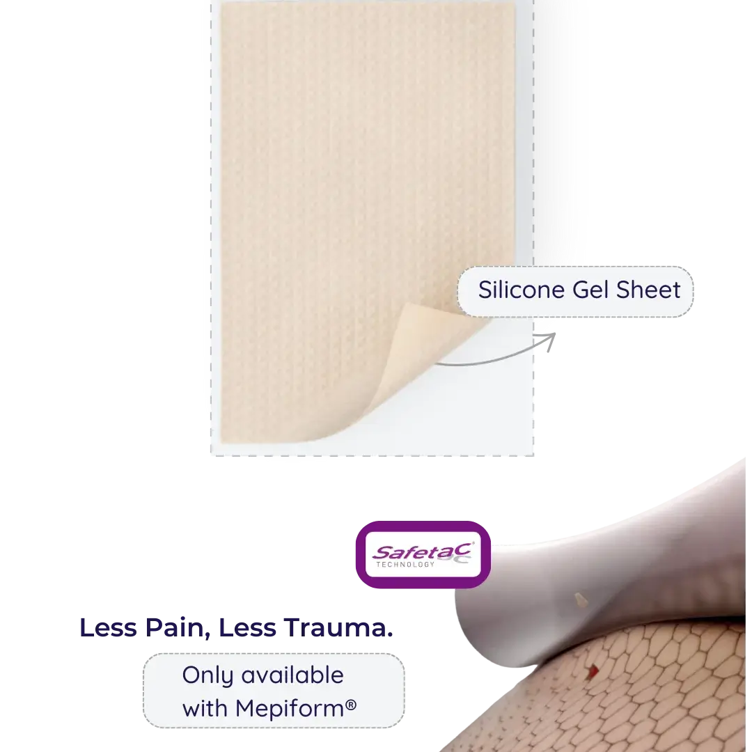 Mepiform® Reusable Medical-Grade Scar Removal Silicone Gel Sheet 10x 18